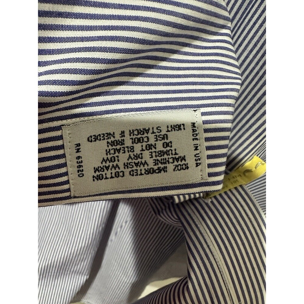 Burberry London Men's 18-38 Blue Stripe Cotton Long Sleeve Button Down Shirt - Picture 12 of 16